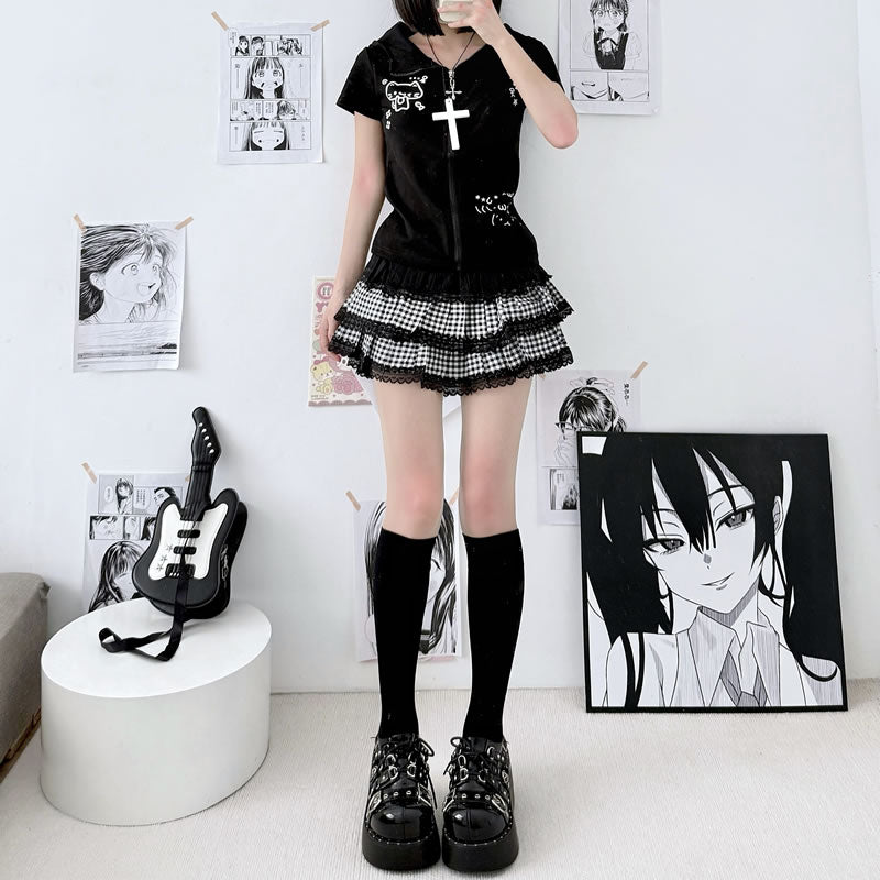 2 Bears - Kawaii Velvet Calf Socks socks 2 bears Black - 40cm