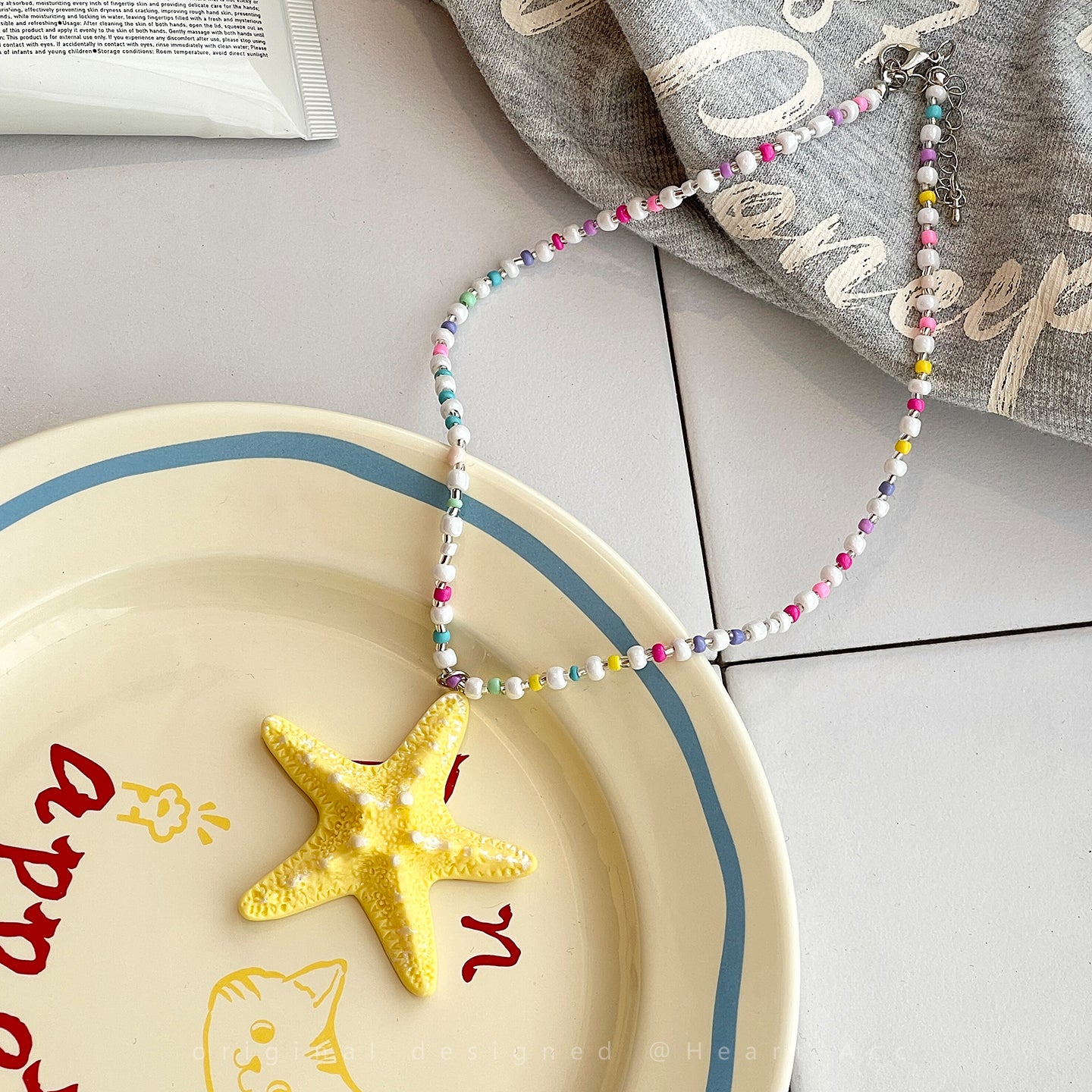 Flipped - Dopamine Beaded Starfish Necklace necklace Flipped Yellow - 40cm