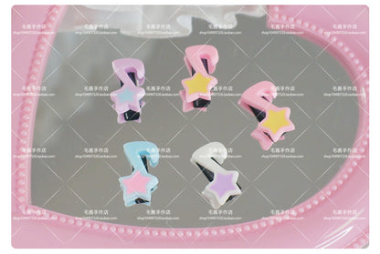 MaoJiang Kawaii Star & Music Note Hair Clips | Cute Harajuku Bang Pins hair clip maojiang 1 set of musical note hair clips (5pcs included)