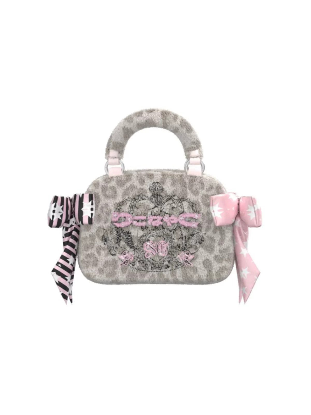 SelfishGhost - Leopard Bow Embroidered Handbag bag SelfishGhost