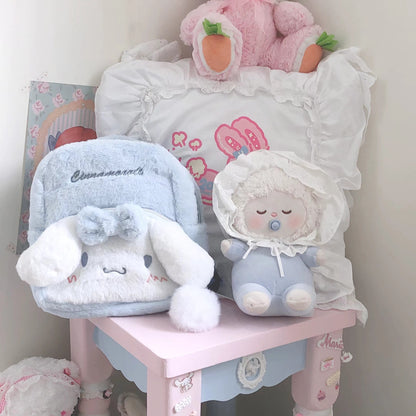 blurredbear原创日系可爱软妹日常学生百搭毛绒双肩jk包包 bag Blurred Bear Blue