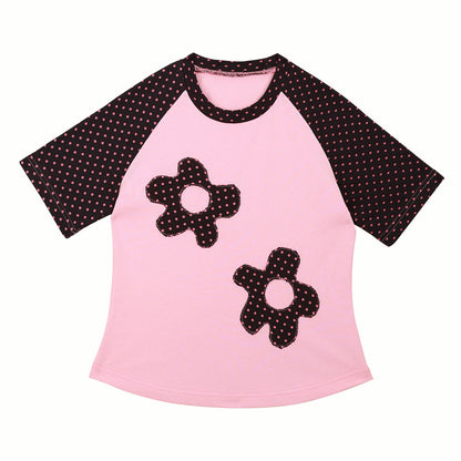 Nihonkids - 90s Floral Polka Dot Raglan Tee tshirt NIHON KIDS S