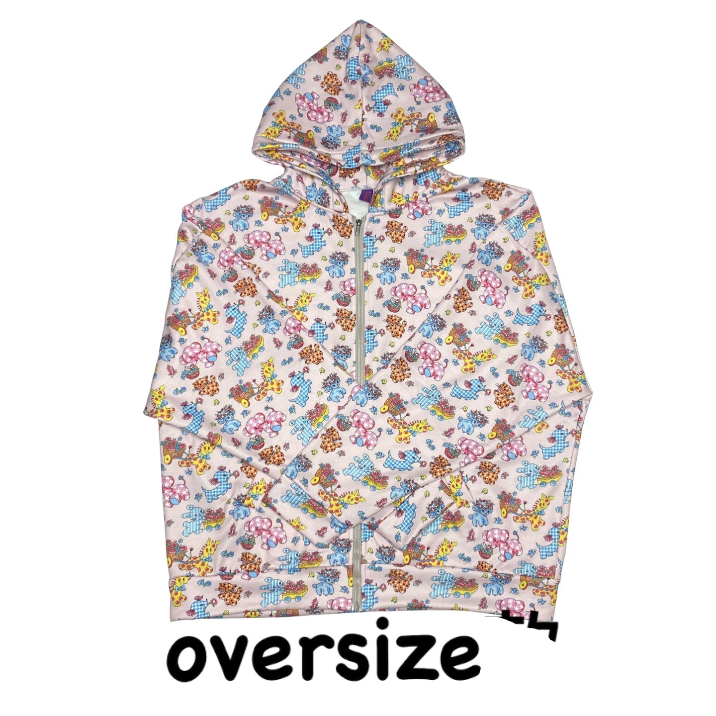 BunnyBunnyGun - Harajuku Vintage Animal Sweatshirt Pink Loose Fit hoodie bunnybunnygun Oversize Version