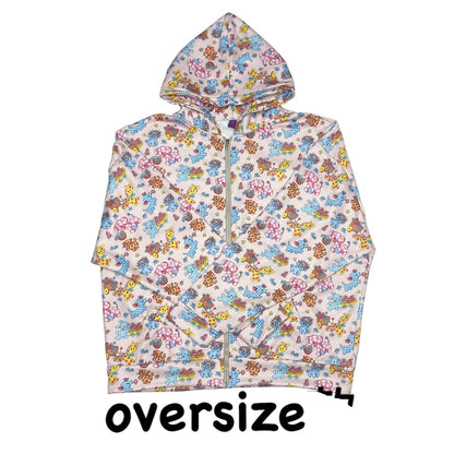 BunnyBunnyGun - Harajuku Vintage Animal Sweatshirt Pink Loose Fit hoodie bunnybunnygun Oversize Version