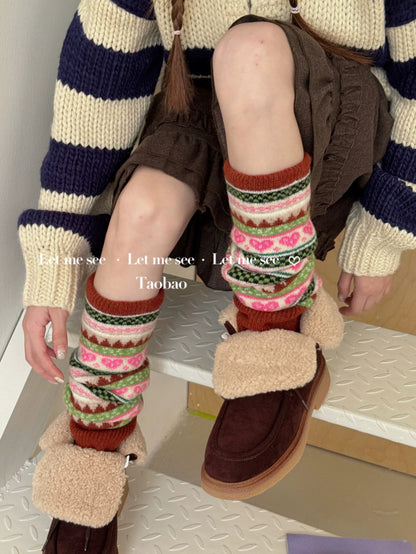 LET ME SEE - Retro Ethnic Slouch Leg Warmers leg warmmers let me see Retro Orange