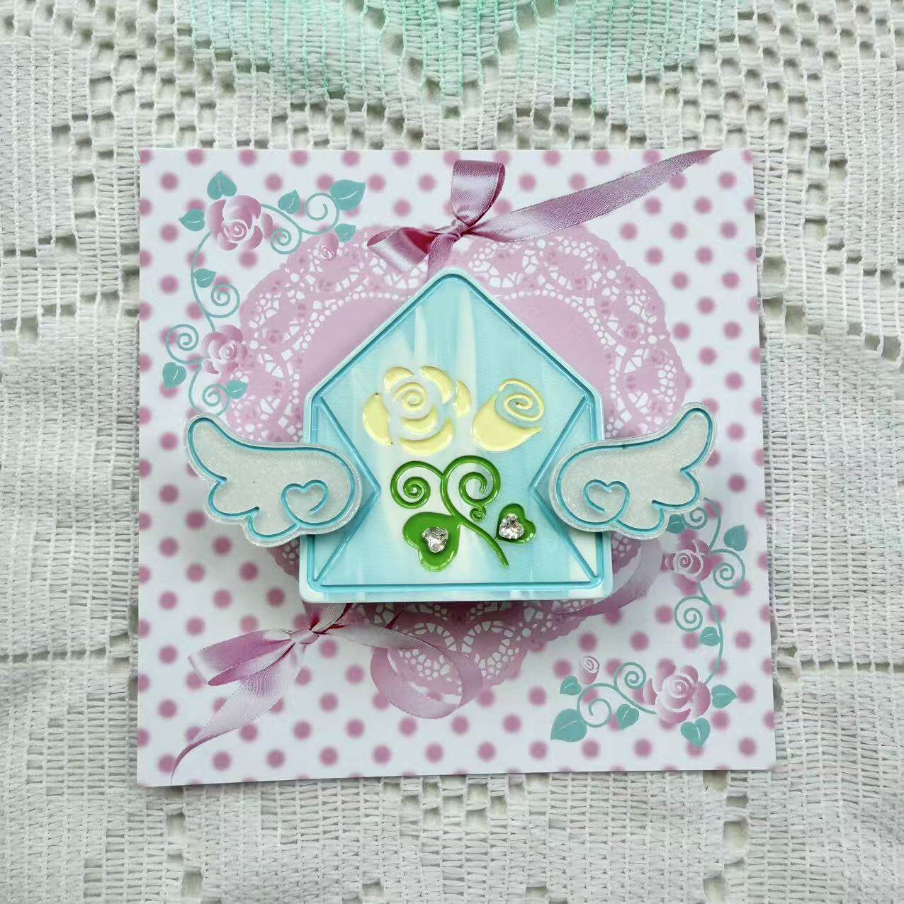 frufru - Rose Letter Envelope Hair Clip hair clip frufru Blue