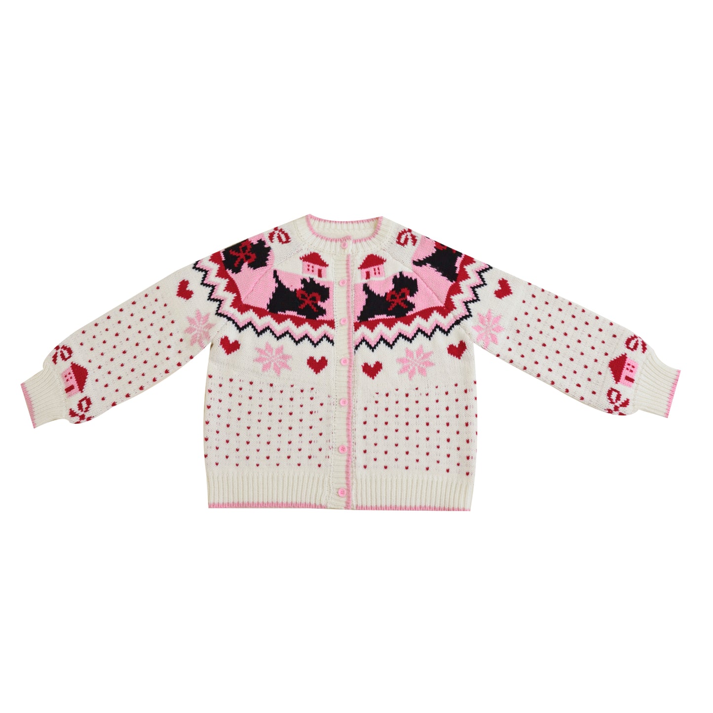 SemenCoicis - Kawaii Fair Isle Dog Knit Sweater sweater SemenCoicis White
