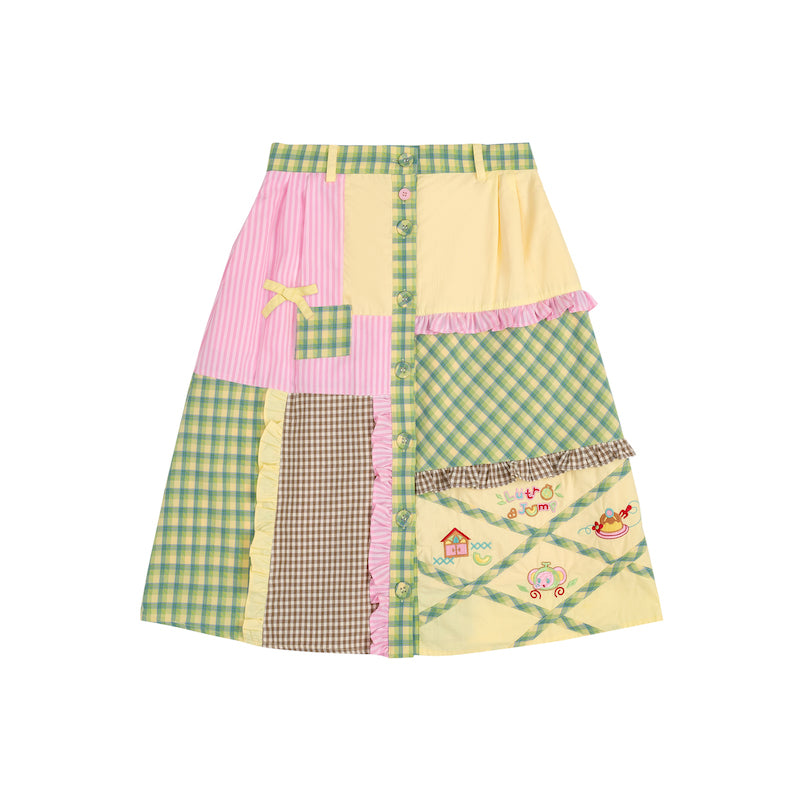 Lutra Jump - Decora Kei Melon Jacket & Skirt Set set Lutra Jump Skirt Only S