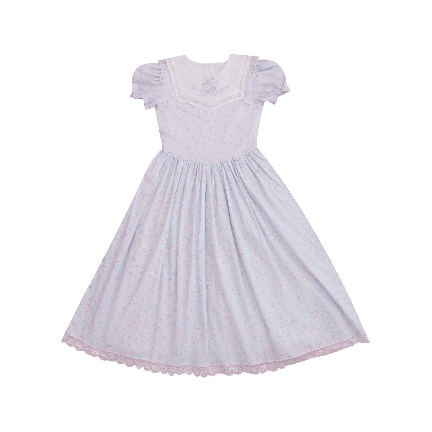 SemenCoicis - Kawaii Floral Sailor Dress dress SemenCoicis Blue S