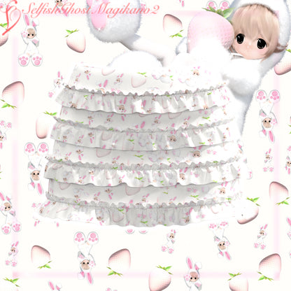 SelfishGhost - Bunny Strawberry Bow Two-Piece Set set SelfishGhost Skirt S