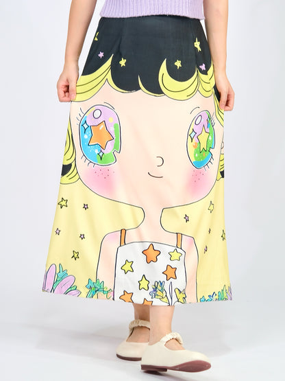 MeowMeow Bug - Kidcore High Waist Mermaid Midi Skirt skirt MeowMeow Bug Manga Girl S
