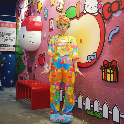 Rainbow Universe RUX - Decora Kei Rainbow Color Overalls overall Rainbow Universe RUX