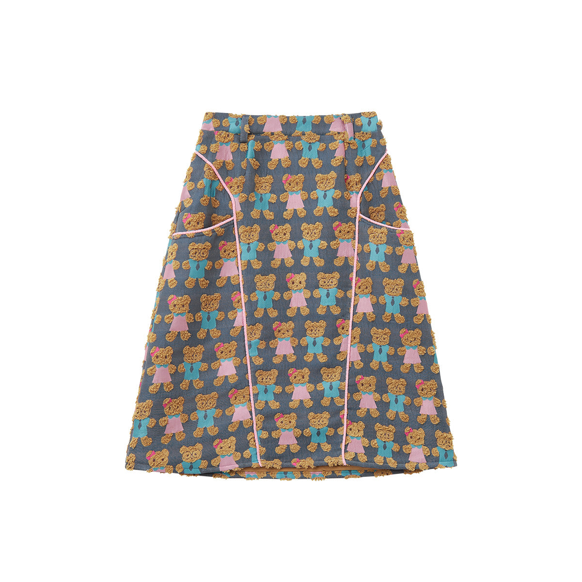 tntntutu - Fuzzy Bear Jacquard Skirt Short & Long skirt tntntutu Long Skirt S