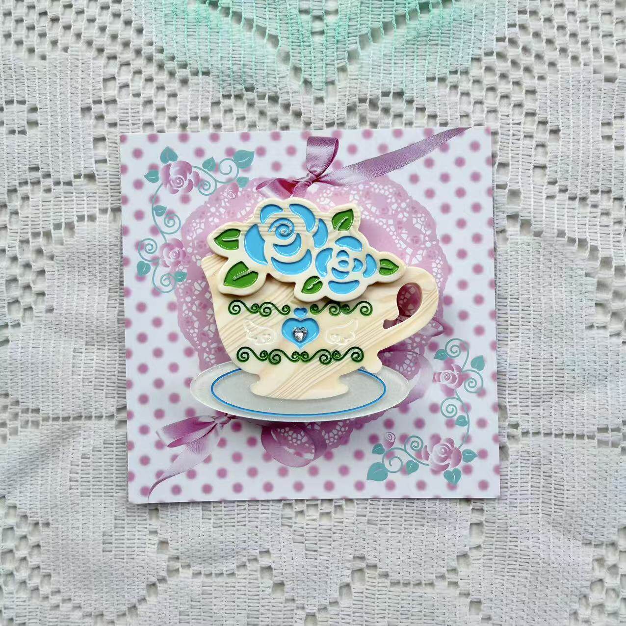 frufru - Pink Rose Coffee Hair Clip hair clip frufru Yellow