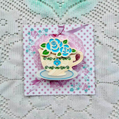 frufru - Pink Rose Coffee Hair Clip hair clip frufru Yellow