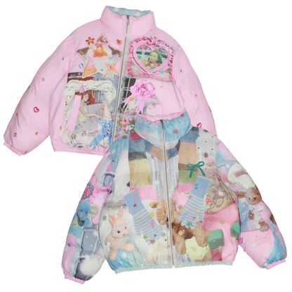 NeogoMade - Kawaii Reversible Sweet Short Jacket jacket NeogoMade Pink S