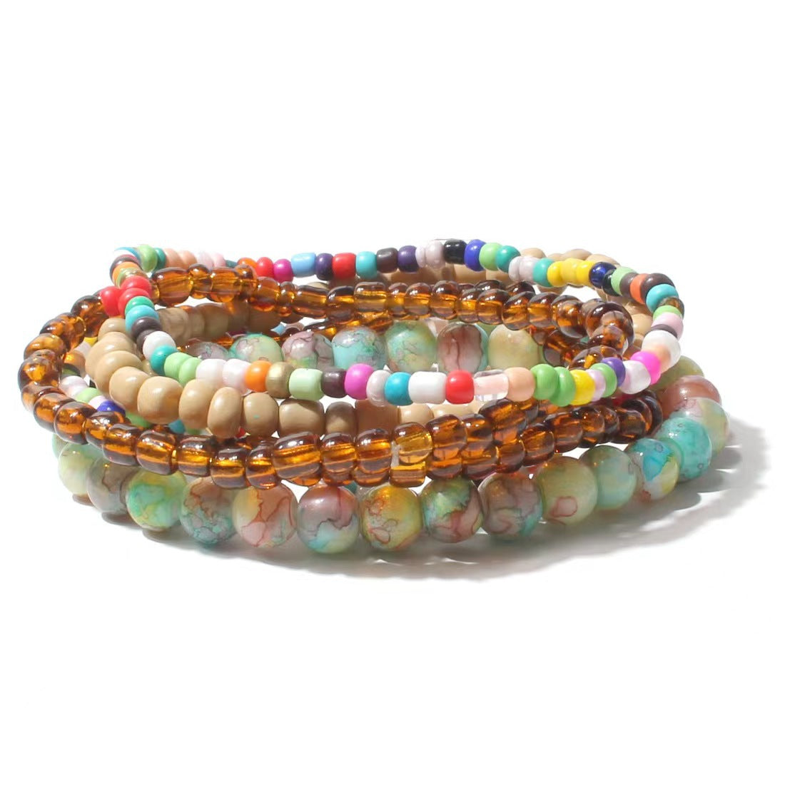Decora Kei Bracelet – Dopamine Gradient Beaded bracelet fantu Amber Multicolor Tone
