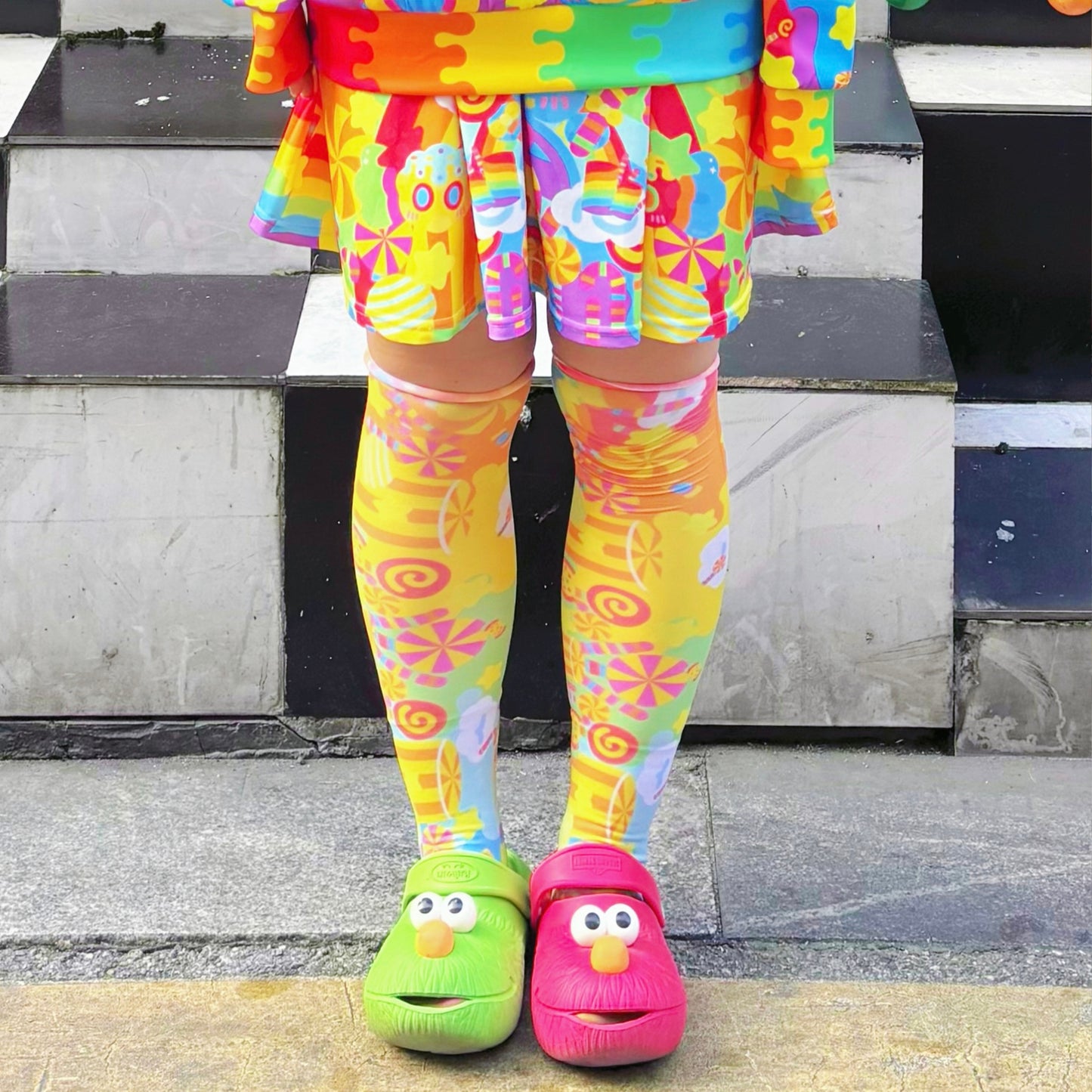 Rainbow Universe RUX - Decora Rainbow Zip Sweatshirt Skirt Set set Rainbow Universe RUX Skirt Only S