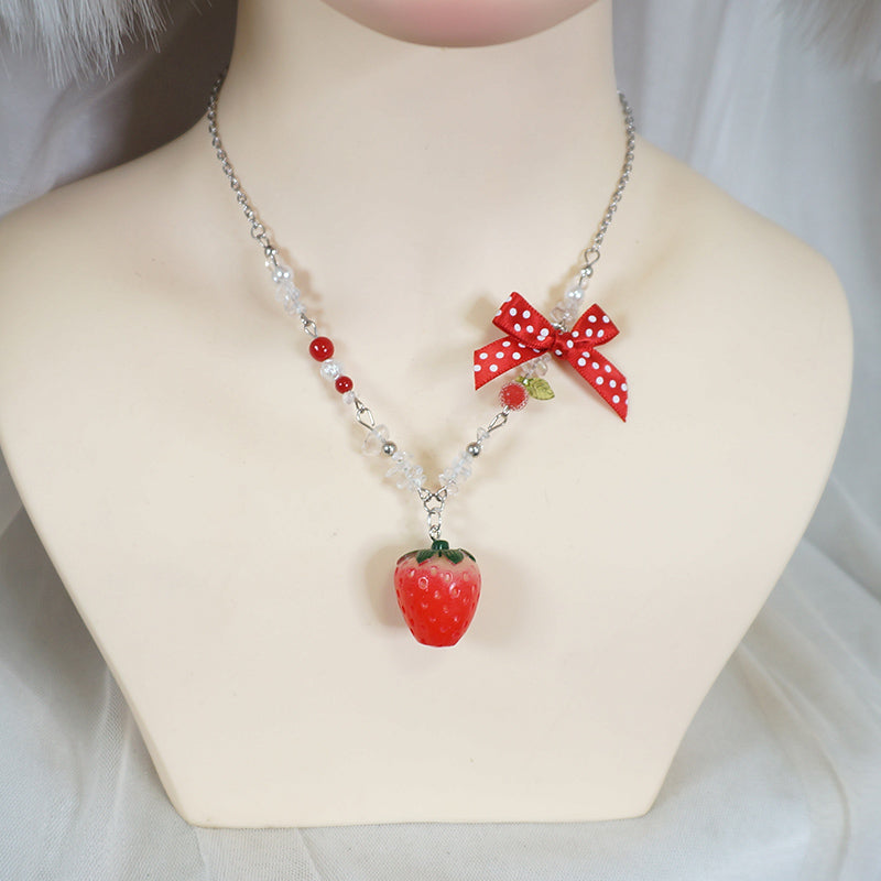 MaoJiang - Kawaii Strawberry Bracelet Necklace Beaded necklace maojiang Necklace