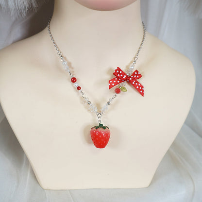 MaoJiang - Kawaii Strawberry Bracelet Necklace Beaded necklace maojiang Necklace
