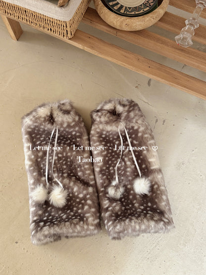 LET ME SEE - Kawaii Winter Deer Leg Warmers leg warmmers let me see Grey Leg Warmers