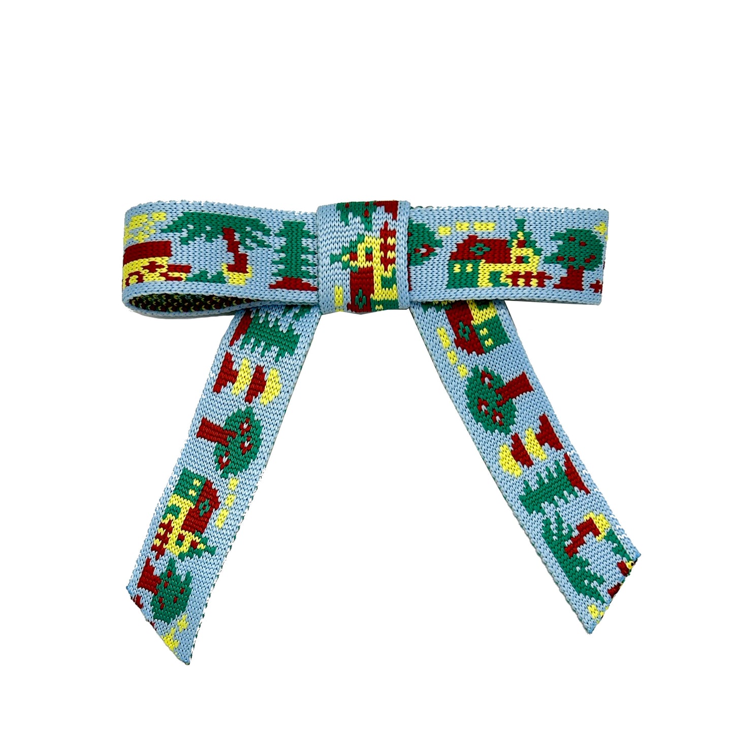 tntntutu - Two-Tone Bow Jacquard Hair Clip hair clip tntntutu Blue