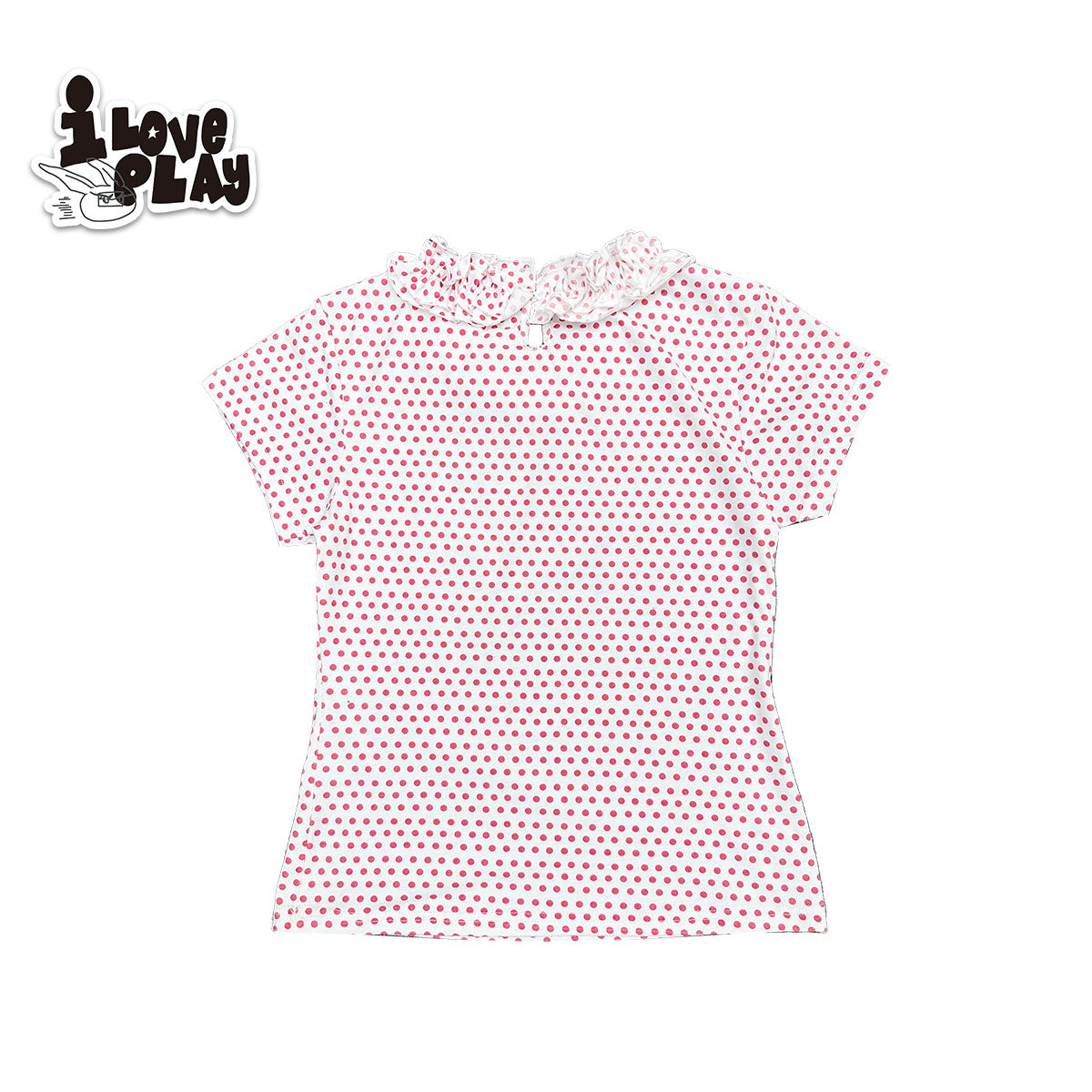 Loveplay - Y2K "Girls Never Die" Red Polka Dot Short Sleeve Top shirt loveplay