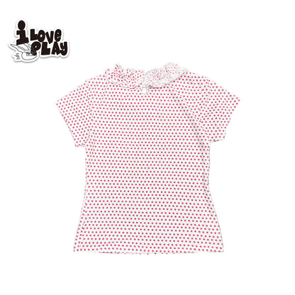 Loveplay - Y2K "Girls Never Die" Red Polka Dot Short Sleeve Top shirt loveplay