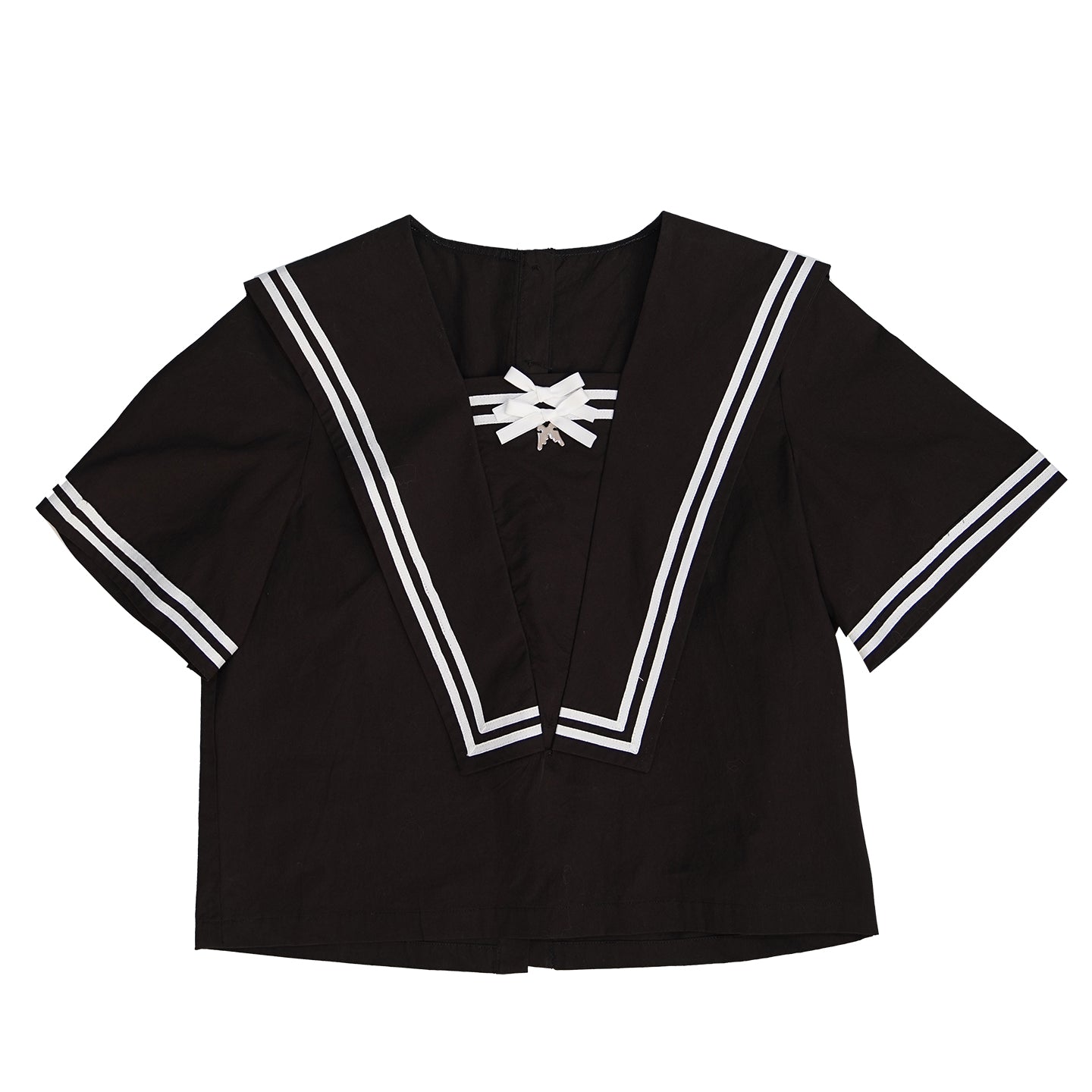 Daytoday Everyday Institute - Kawaii Sailor Collar Bow Wing Shirt shirt daytoday everyday institute Black S
