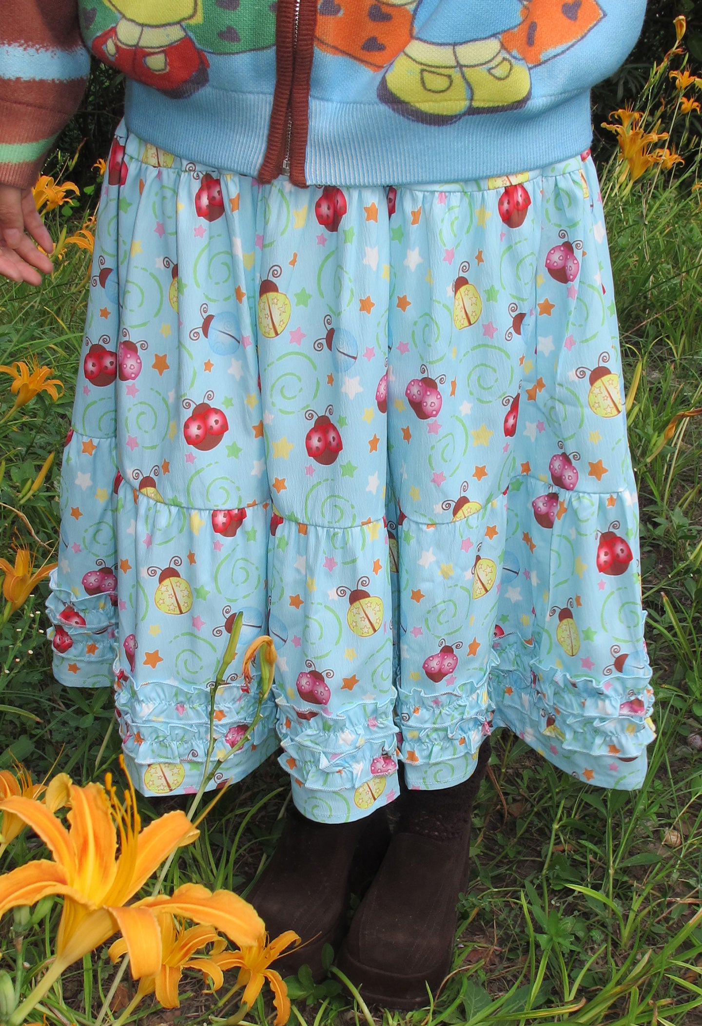 FruFru - Kawaii Hoodie Skirt Set Blue Beetle Print set frufru Skirt S