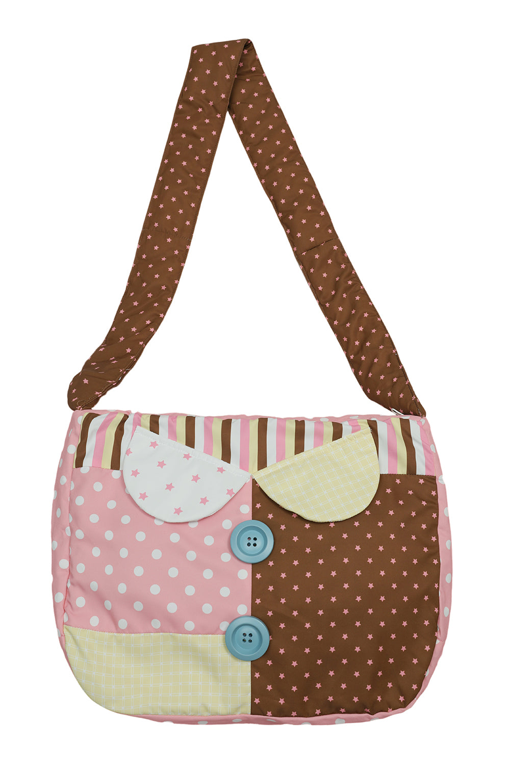 frufru - Kawaii Two-Tone Quilted Shoulder Bag bag frufru Pink