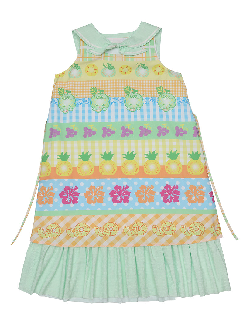 frufru - Kawaii Fruit Print Cotton Sailor Collar Dress for Summer dress frufru Light Green S