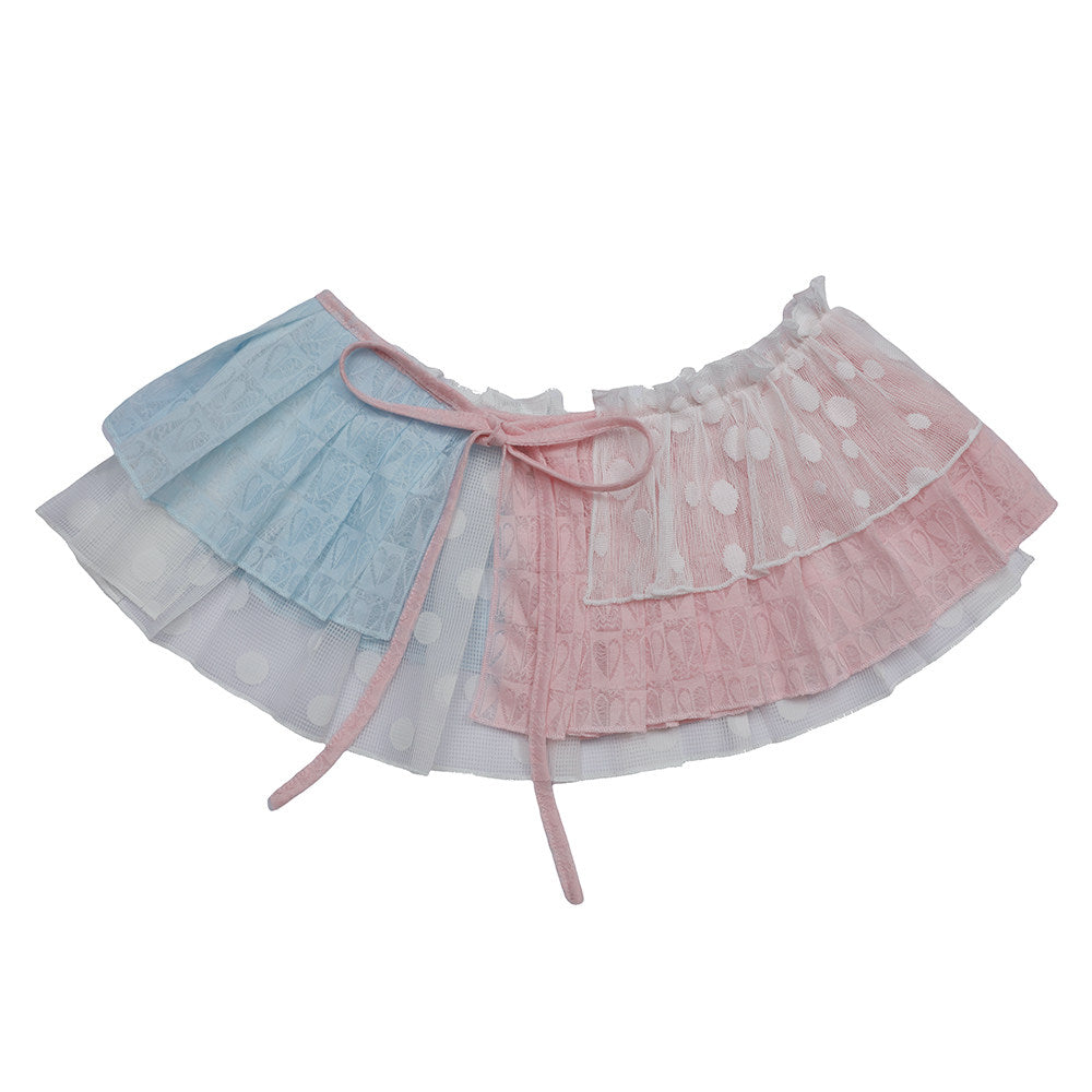 frufru - Pastel Pink Blue Lightweight Sun Protection Cardigan cardigan frufru 白色拼接屁帘均码 S
