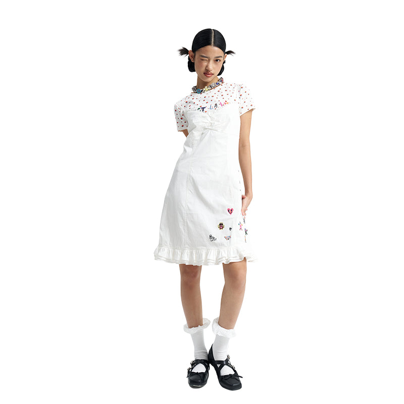 iscreamcolour MOF Girly 白色吊带连衣裙 dress iscreamcolour One-Side Print Dress S