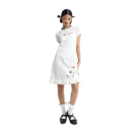 iscreamcolour MOF Girly 白色吊带连衣裙 dress iscreamcolour One-Side Print Dress S