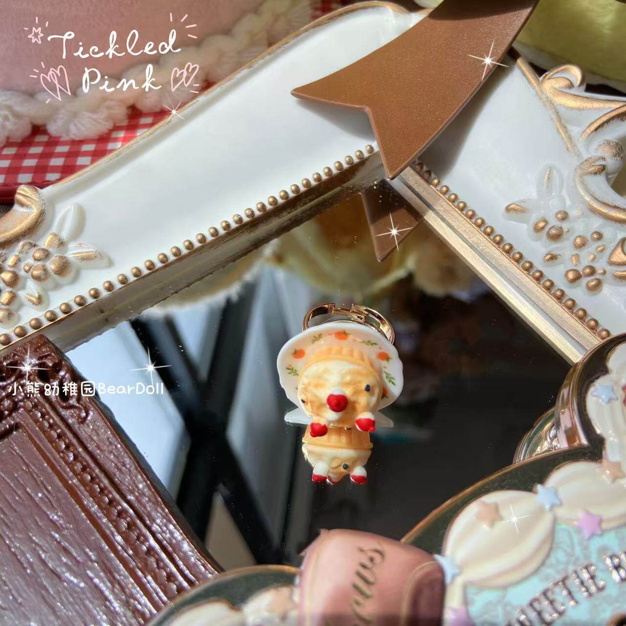 Bear Doll - Cake Dessert Ring ring Bear Doll Orange Plate Cake