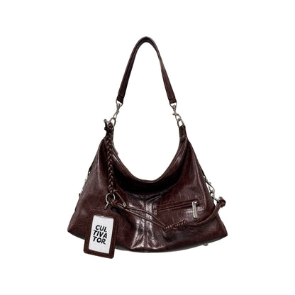 Cultivator - Vintage Hobo Shoulder Bag bag Cultivator Brown