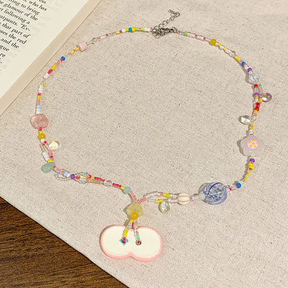 Kiwi Store - Decora Apple Pendant Necklace necklace kiwi store Pink