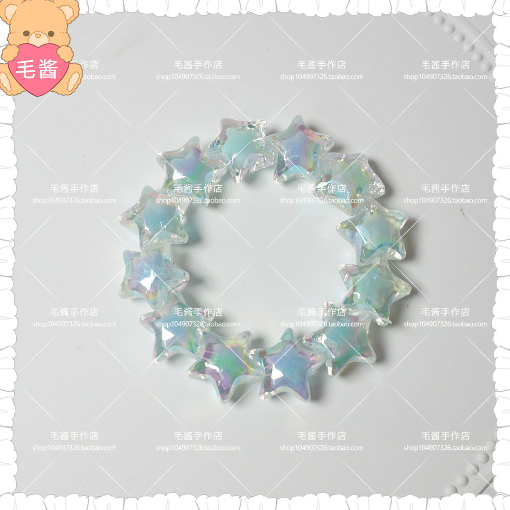 MaoJiang - Decora Kei Iridescent Star Candy Bracelet bracelet maojiang Blue Iridescent Star Bracelet (1pc)