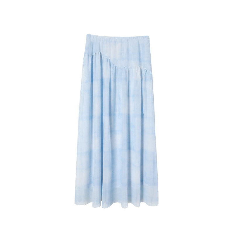 uare - Blue Gradient Cowl Neck Set set uare Skirt S