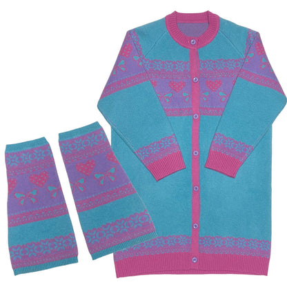 bunnybunnygun - Decora Kei Dopamine Knit Cardigan Oversized sweater bunnybunnygun Sweater Dress & 1 Pair of Leg Warmers