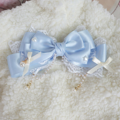 MaoJiang Lace Bow Pearl Hair Clip | Lolita Princess Headwear hair clip maojiang