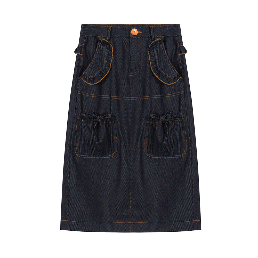 Harajuku Skirt Denim Skirt Leisure Skirt Multi-Pocket Skirt All-Match Skirt skirt tntntutu