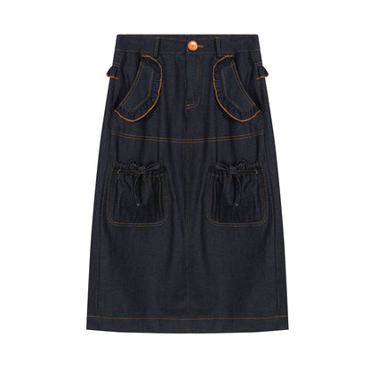 Harajuku Skirt Denim Skirt Leisure Skirt Multi-Pocket Skirt All-Match Skirt skirt tntntutu