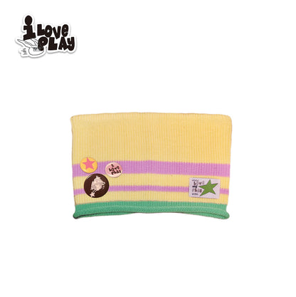 Loveplay - Y2K Knit Hat Striped Demon Horn Lucky Star hat loveplay Yellow