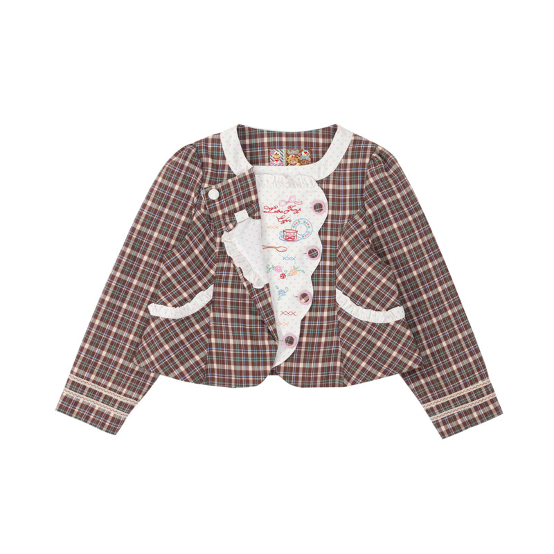 Lutra Jump - Kawaii Blazer Vintage Pink Brown Jacket jacket Lutra Jump Brown S