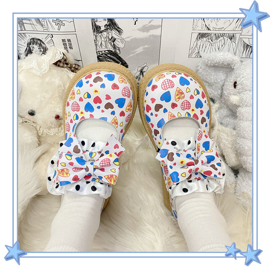 21DO - Decora Kei Colorful Heart Shoes Mary Janes shoes 21DO
