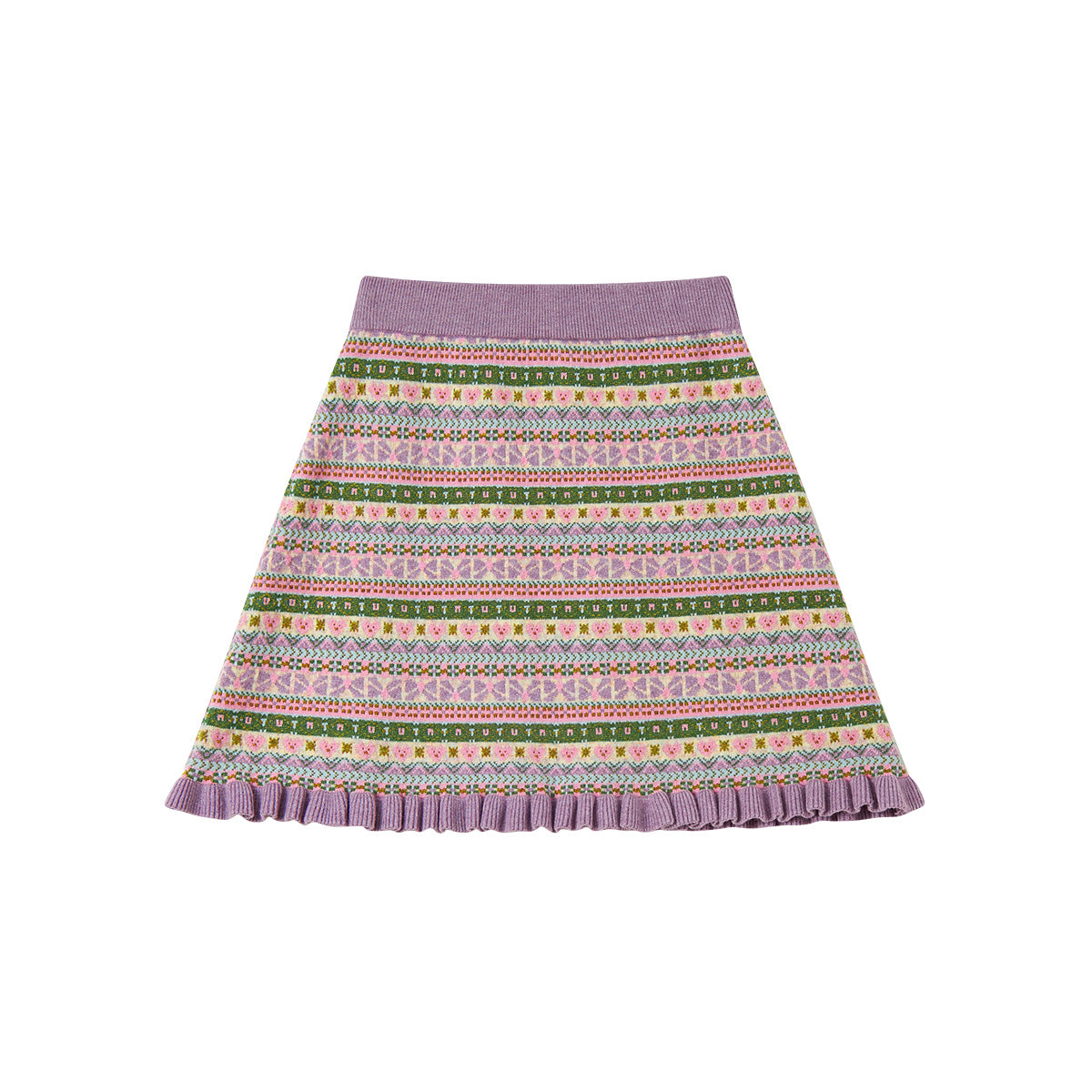 tntntutu - Lavender Cartoon Knit Cardigan & Skirt Set set tntntutu Skirt S