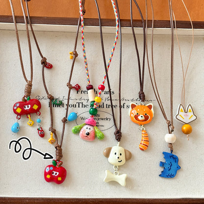 Flipped - Dopamine Color Pendant Necklace necklace Flipped Apple Necklace