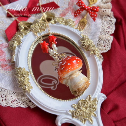 Bear Doll Mushroom Necklace | Decora Kei Handmade Resin Charm necklace Bear Doll 2